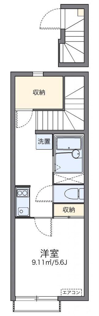 レオネクストアルデンテ 本町(1K/2階)の間取り写真