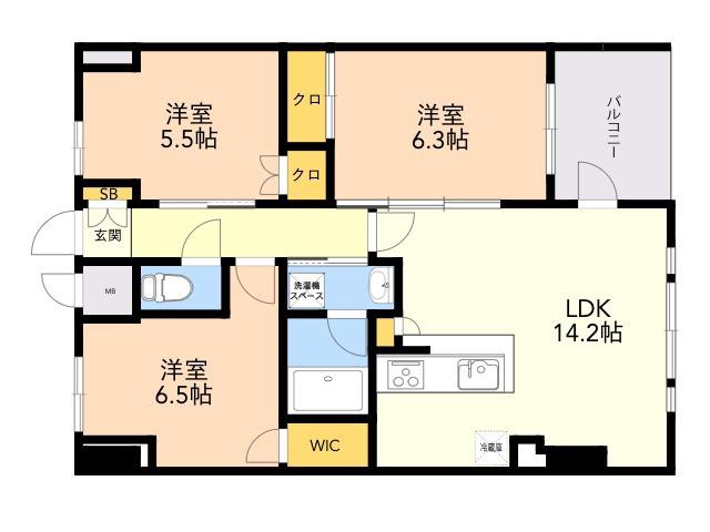 S-RESIDENCE伊都ATTIRANT(3LDK/11階)の間取り写真
