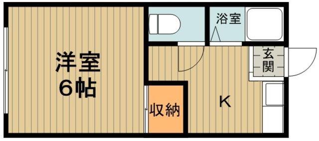 サンハイツせんば(1K/2階)の間取り写真