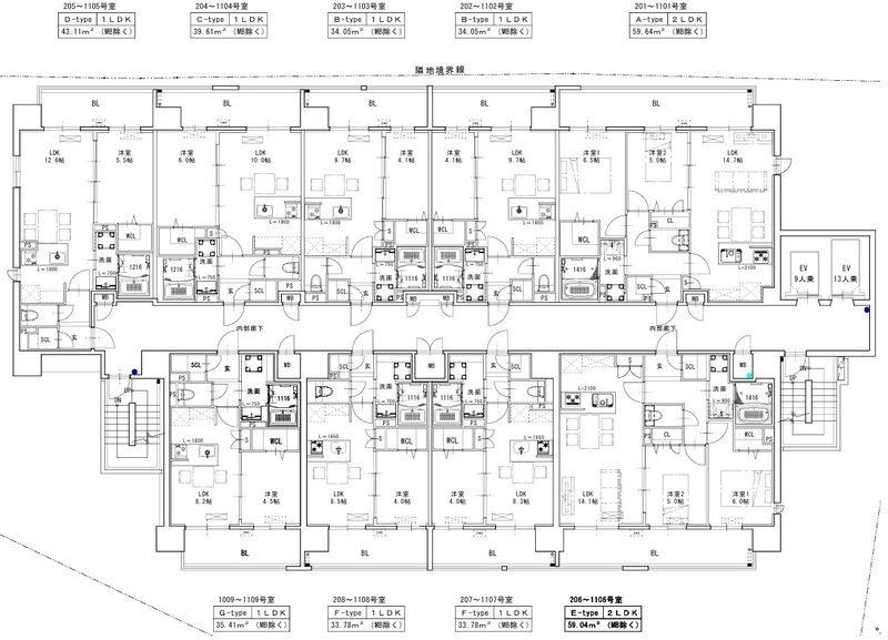 SーRESIDENCE博多駅東AWESOME(1LDK/2階)の間取り写真