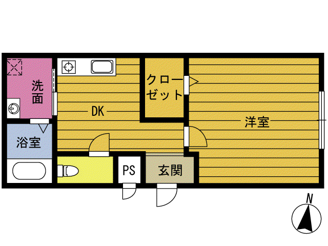 レガーロ野口元町(1K/1階)の間取り写真