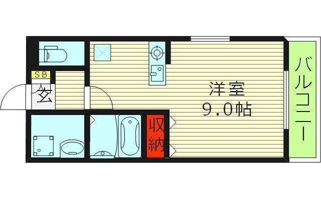 アクティ中本(ワンルーム/2階)の間取り写真