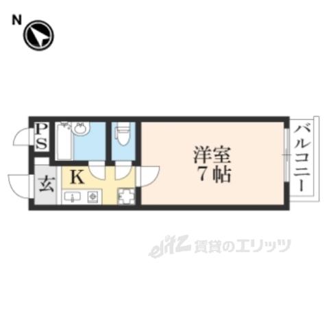 パレ大北山(1K/3階)の間取り写真