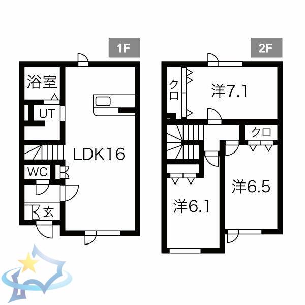 CASA FELIZ 稲穂(3LDK/1階)の間取り写真