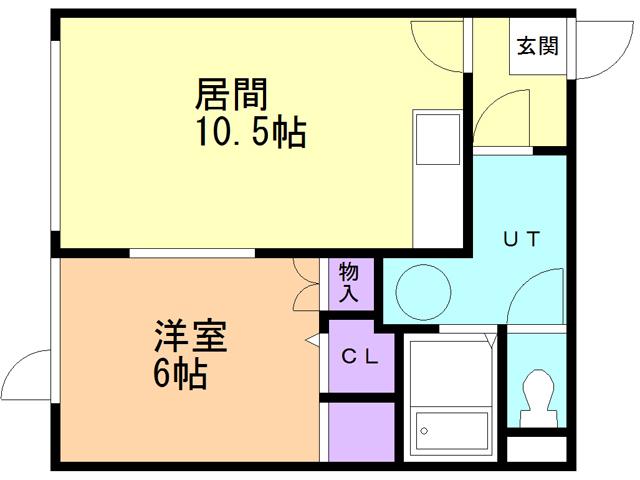 ハイツユウリナ(1LDK/3階)の間取り写真