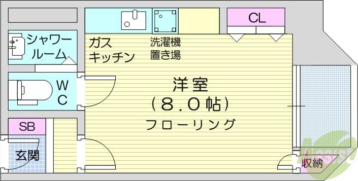 片平ホワイトレジデンス(ワンルーム/11階)の間取り写真