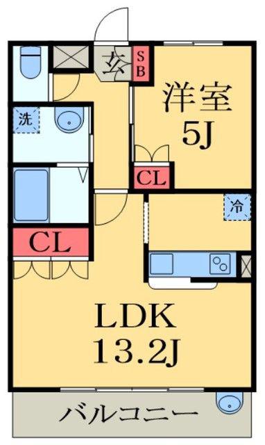BELLCREST(1LDK/1階)の間取り写真