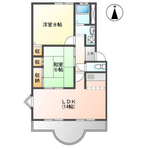 トゥアマンション(2LDK/3階)の間取り写真