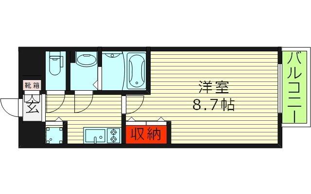 サムティ都島ノース(1K/8階)の間取り写真