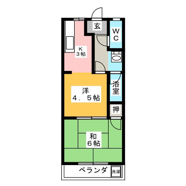 アーバンコートII(2K/1階)の間取り写真