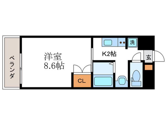 ラグゼナ梅小路京都西(1K/3階)の間取り写真
