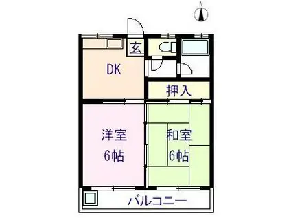 伊井マンション(2DK/1階)の間取り写真