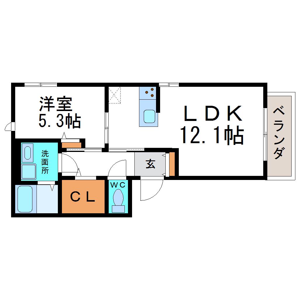 アイビーコート(1LDK/3階)の間取り写真