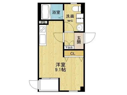 LA MAISON DE RITA(ワンルーム/1階)の間取り写真