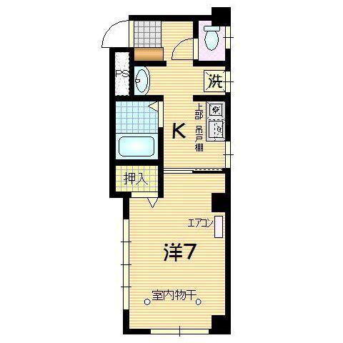 プリモ21(1K/1階)の間取り写真