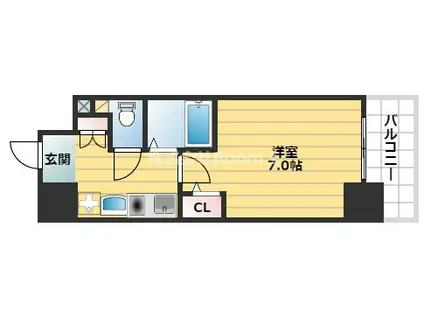 エスリード上本町北(1K/9階)の間取り写真