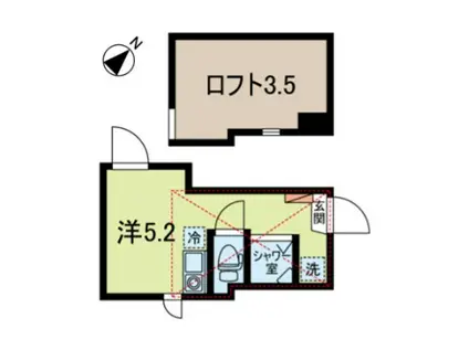 ホリノウチアパートメント(ワンルーム/1階)の間取り写真