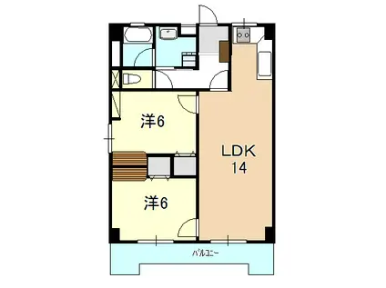 メゾン泉が丘(2LDK/2階)の間取り写真