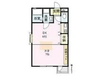 番丁三楽亭(1DK/1階)の間取り写真