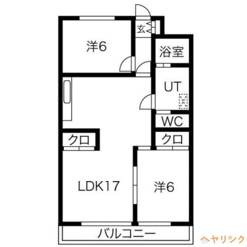 ロイヤルマンション丁田(2LDK/5階)の間取り写真