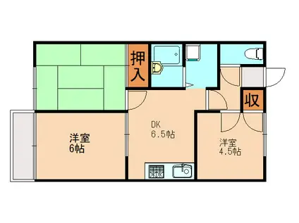 梶原コーポ(3DK/1階)の間取り写真