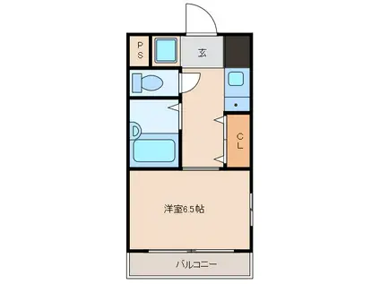 サンロードII(1K/3階)の間取り写真