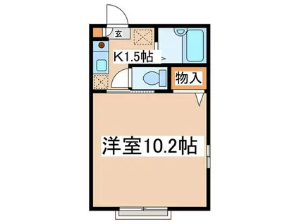 フローラ本多(1K/2階)の間取り写真