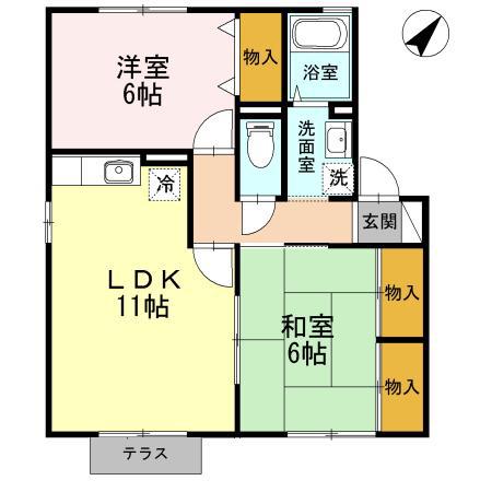 セジュール誠之(2LDK/1階)の間取り写真