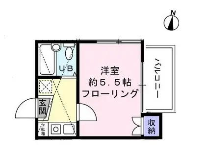 ピュアB上石神井(1K/1階)の間取り写真