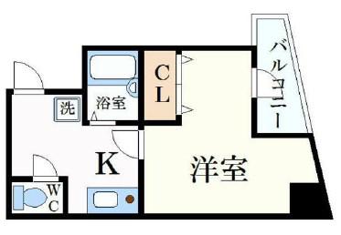シュープリーム(1K/4階)の間取り写真