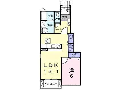サン・ホーム誠和VII(1LDK/1階)の間取り写真