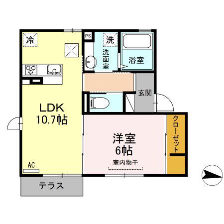 セジュール松泉II(1LDK/1階)の間取り写真