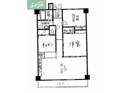 サニーハイム岡山(2LDK/3階)の間取り写真