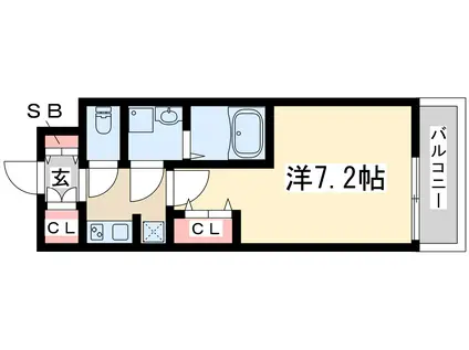 エスレジデンス新大阪ウエスト(1K/14階)の間取り写真