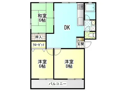 サンパティーク(3DK/1階)の間取り写真