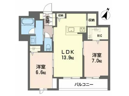 エクセレントガーデンヒルズ(2LDK/3階)の間取り写真