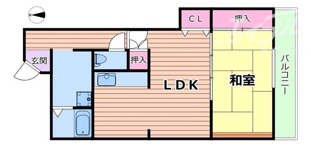 ディアコート新大阪(1LDK/12階)の間取り写真