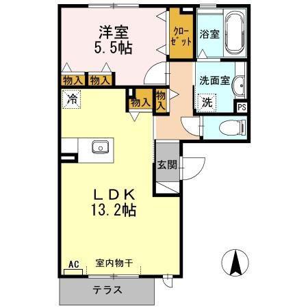 アネシス小春(1LDK/1階)の間取り写真