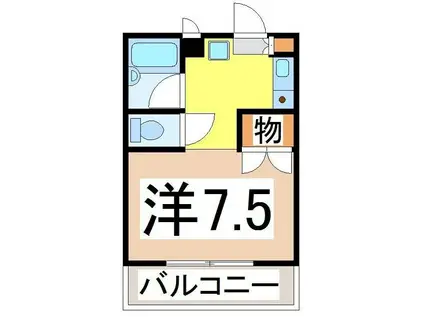PRENDRE西沢田(1K/4階)の間取り写真