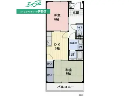 サープラス喜久屋Ⅱ(2DK/2階)の間取り写真