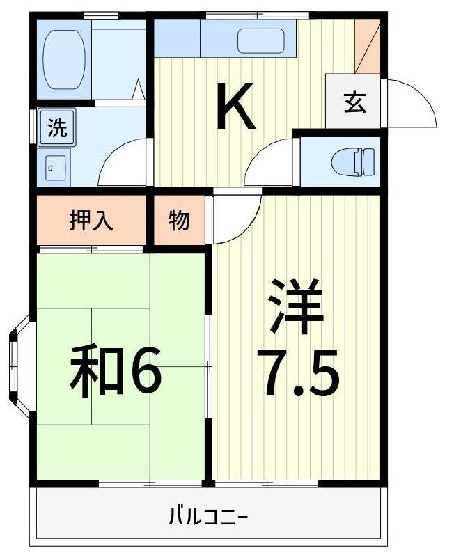 コーポKII(2K/2階)の間取り写真