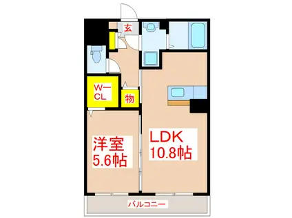 MOKONOマンション(1LDK/3階)の間取り写真