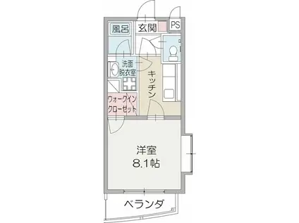 柳畑アラク(1K/1階)の間取り写真