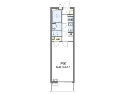 クレイノルナ ルミエール三郷(1K/1階)の間取り写真