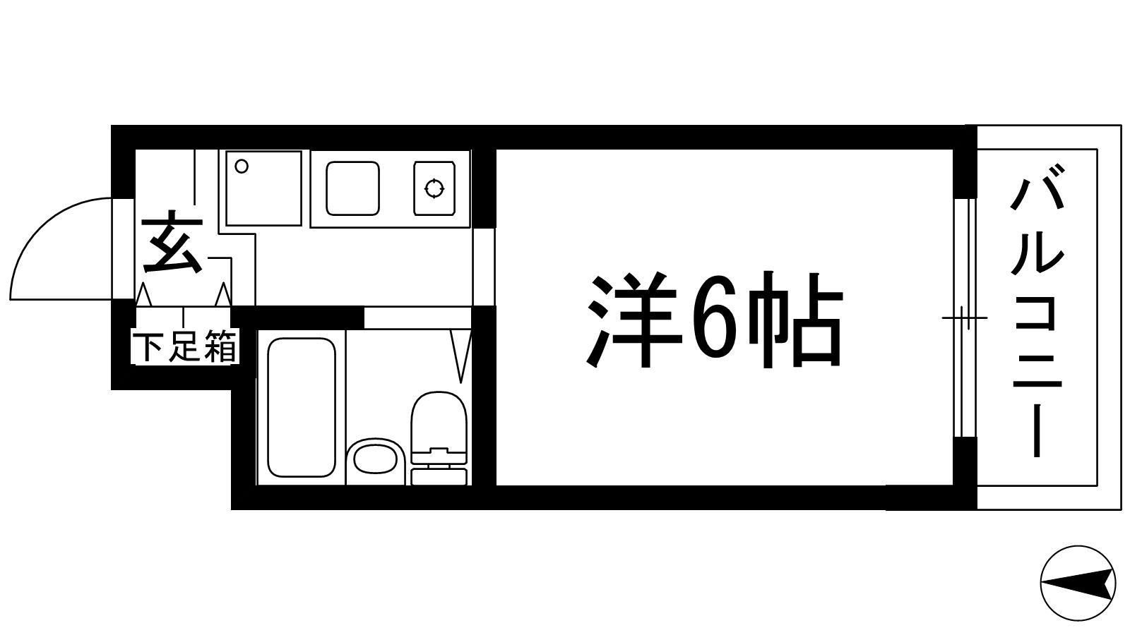 ロイヤルコート西宮門戸(1K/2階)の間取り写真