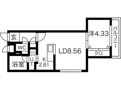 イルデコ(1LDK/4階)の間取り写真