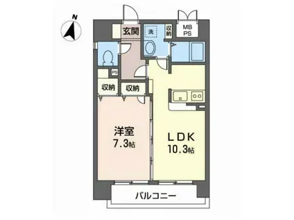 フロンティア北四番丁(1LDK/2階)の間取り写真