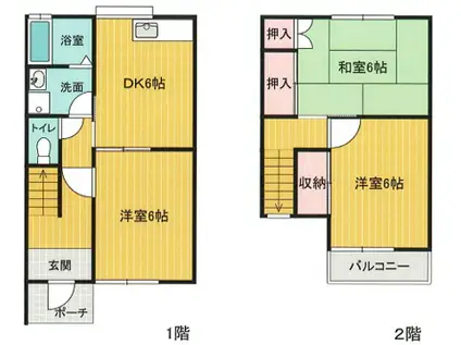 メゾン平成B棟(3DK/1階)の間取り写真