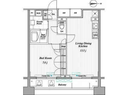 レジディア錦糸町II(1LDK/10階)の間取り写真