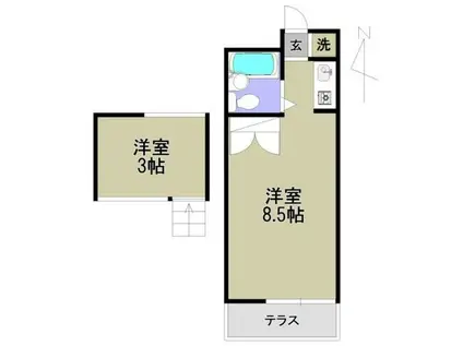 BOXHONDA(ワンルーム/1階)の間取り写真